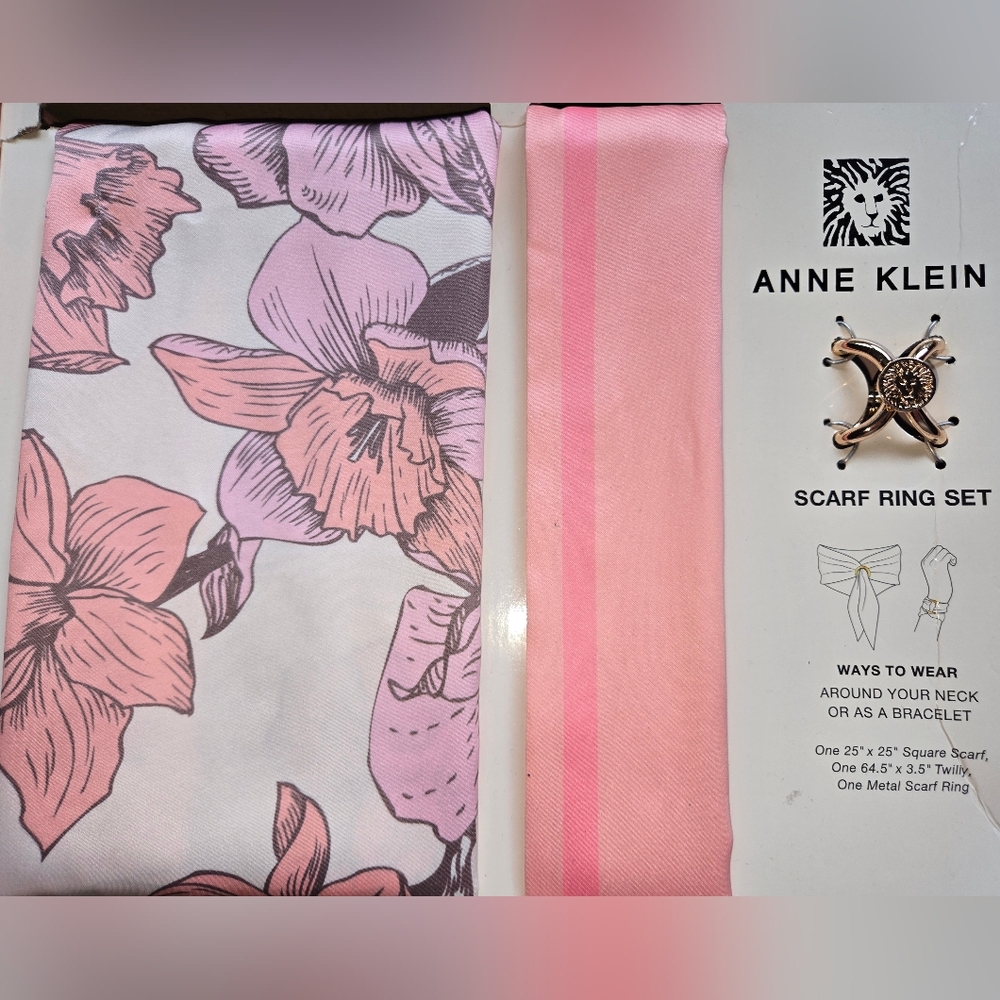 🌟Anne Klein Floral Scarf Ring Set - Picture 2 of 5